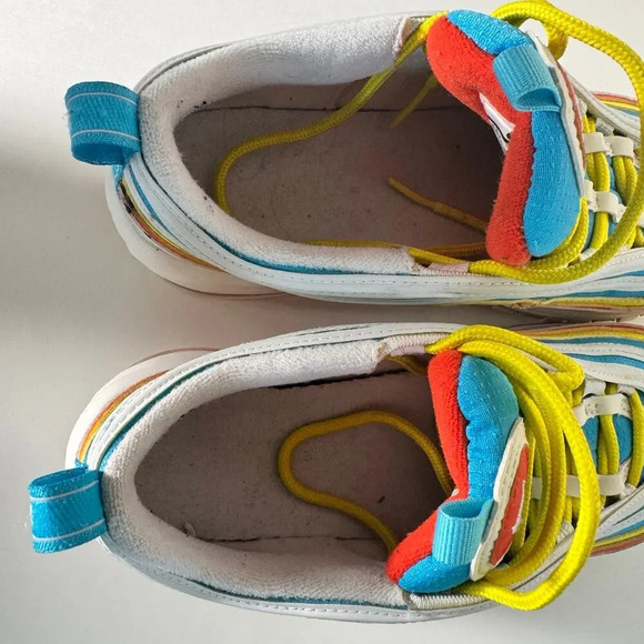 Nike Air Max 97 Summer Pack, White Blue Yellow, Size 5.5 Y - Picture 9 of 9
